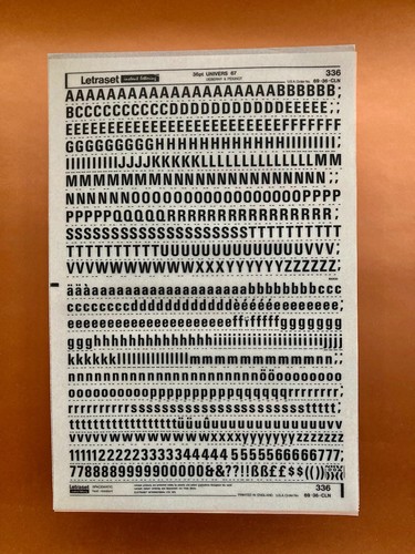 Letraset 336 univers - 67, --