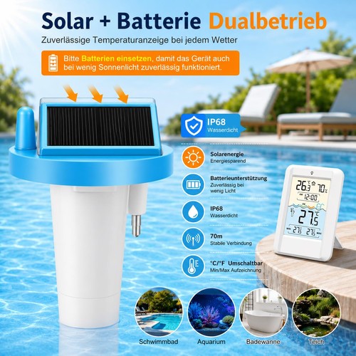 Solar pool thermometer - solar,