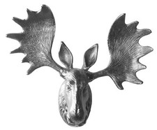 Deko Geweih Elchkopf "silber"