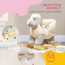 AIYAPLAY Baby Schaukelpferd mit Sicherheitsgurt, Sound Alter 18-36 Monate Kuschellamm