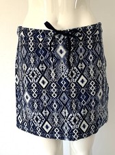 EDC Esprit Damen Rock Größe M 38 Blau Weiss Midi Sommer