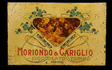 Alte Box aus Blech Werbung Schokolade Moriondo & Gariglio Torino - 1900