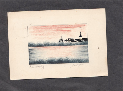Mit orig farblithografie - ak, orig.
