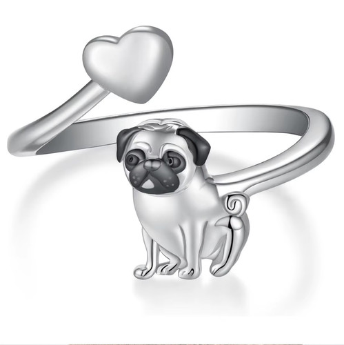 Mops ring herz hund - &,