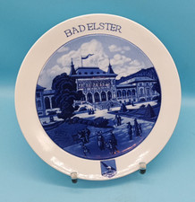 Meissner Porzellan Stadtteller "Bad Elster" Kurhaus Wandteller Meissen 2. Wahl