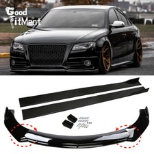 Für Audi A4 B8 8K B9 Glänz Frontspoiler Spoilerschwert Lippe + Seitenschweller