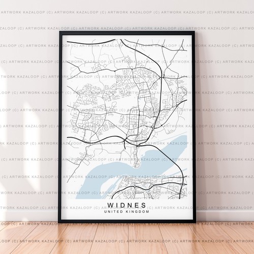 Widnes karte poster - widnes, druck