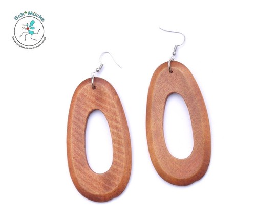 Holz ohrhänger xxl oval - holz-ohrhänger,