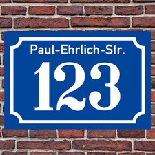 Hausnummer Hausnummernschild Hausschild Emaille Desgin alt, optional Befestigung