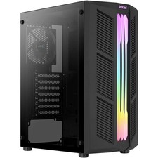 Aerocool Prime v1 RGB ATX Mid Tower PC Gehäuse Case Schwarz mit 120 mm Lüfter