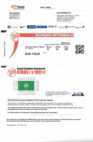 Ticket eintrittskarte 24 - , 24/25