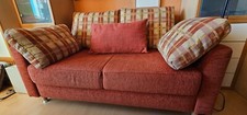schlafsofa mit bettkasten, Federkern, Orange-gelb kariert