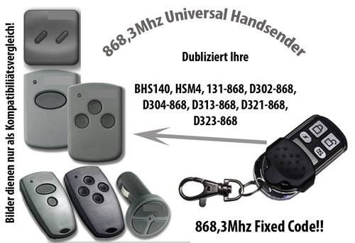 868 mhz handsender kompatibel - 868,