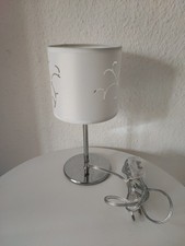 GLOBO Tischlampe Tischleuchte 25 cm Weiß/Silber Rund Kippschalter 