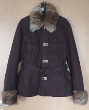 Marc Aurel Damen Winter Parka Jacke mit Kaninchen Pelz Gr. 38 echt Pelz