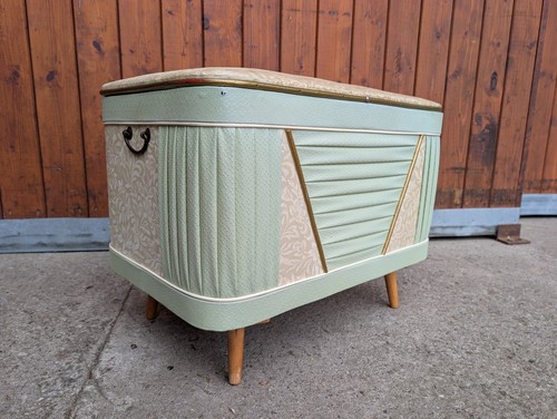 Wäschetruhe hocker 50er - wäschetruhe,