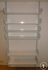 Archiv-Regal, Bücher-Regal, Wandmontage, 230 x 90 x 28 cm, stabile Blechwangen