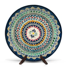 Ø 37 cm Mechrob Lagan Rischtan Usbekische Keramikteller Oriental Kazan Ляган