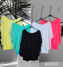 Chiffon carmen tunika - chiffon, bluse