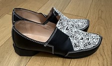 Tiggers Halbschuh Damen Slipper feste Schuhe Gr. 42 Schwarz/Weiß leder freizeit