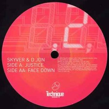 Skyver & D Jon Justice / Face Down Vinyl Single 12inch NEAR MINT Technique Re