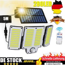 280 LED Solarleuchte mit Bewegungsmelder Fluter Solarlampe Außen Garten Strahler