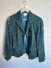 Samtblazer Petrol Samt Blazer Jacke Gr. L-XL Dunkelgrün