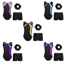 Kinder Mädchen Trikot Mit Shorts Set Haarband Bodysuit Und Tanzshorts Ballett