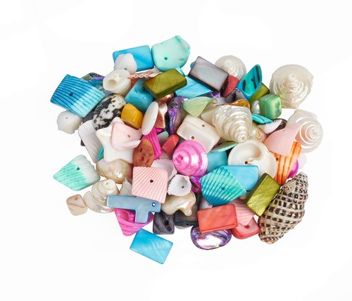 100g muschelperlen bunter - muschelperlen,