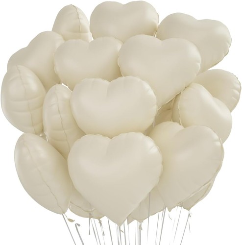 Folienballon herz cremeweiß - herz,