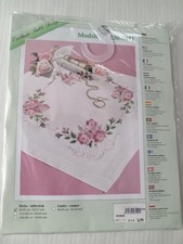 Stickdecke Stickpackung Vintage OVP DIY Rosen 80x80cm