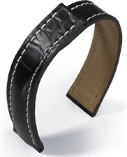 Uhrenarmband Louisiana Alligatoren Leder passend für Breitling Faltschließe 20mm