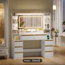 Schminktisch Weiß mit großem