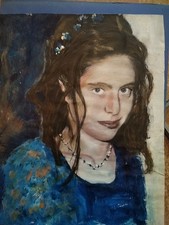 ANJA Acryl /Pastell Bild Gemälde Mädchen Porträt Malerei Kunst  Porträt ORIGINAL