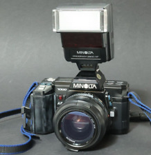 Alter Fotoapparat alte Kamera Camera Minolta 7000 AF 35 - 70 Objektiv Blitz 2800