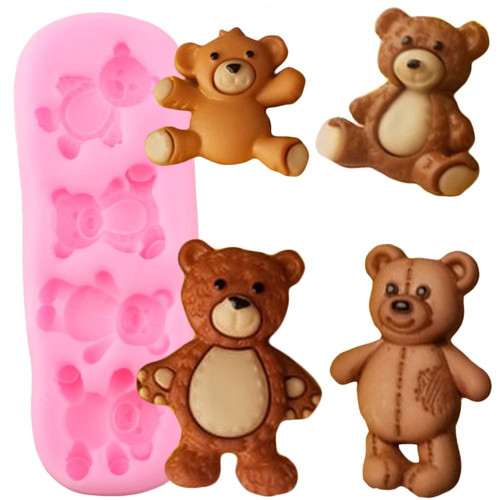 Silikonform fondant teddy bär - fondant,