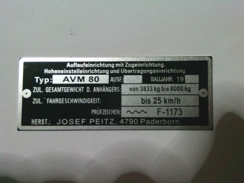 Josef peitz typenschild schild - josef,