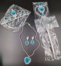 Kinder Prinzessin Set Eiskönigin Elsa Krone Kette Ohrringe Zauberstab