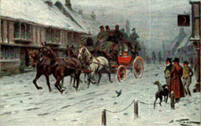 AK POST POSTKUTSCHE IM WINTER