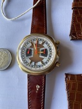 kultiger Mondia Chrono, überholt, orig.Leder+Schließe, Valjoux 7734, Inca,