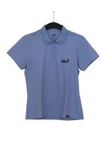 JACK WOLFSKIN Damen Hemd Poloshirt Gr. M (40) Blau Kurzarm