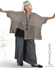 Überwurf Tunika Shirt Strick LAGENLOOK taupe 46 48 50 52 54 56 58 L XL XXL XXXL