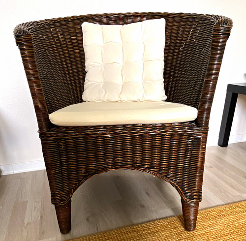 Rattan sessel braun - rattan, lackiert