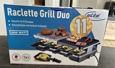 Elta Raclette Grill Duo, 1200 W, Naturstein Grillplatte, für Bis zu 8 Personen