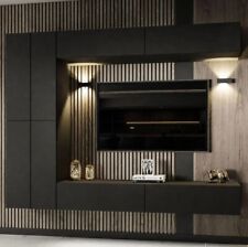 Wohnwand schwarz MATT 175 cm