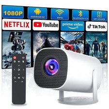 Beamer Full HD 1080P LED Projektor Heimkino 5G WiFi Bluetooth HDMI Android TV