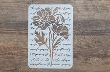 Schablone mit Schreibschrift Blumen Text ST-1010617  Vintage Stencil Malerei