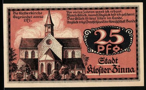 Notgeld kloster zinna 1920 25 - 1920,,