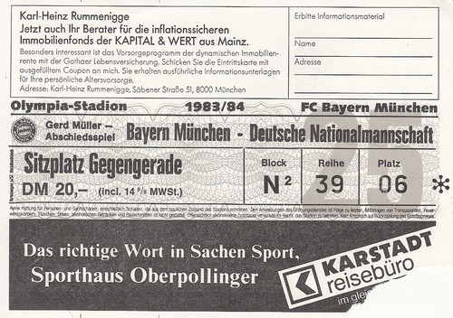Ticket 83 abschiedsspiel - ticket,