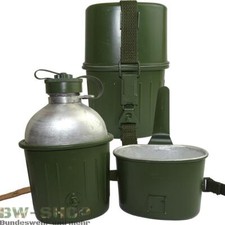 ORIGINAL BUNDESWEHR FELDFLASCHE MIT ALU-HÜLLE OLIV BW TRINKFLASCHE KOCHGESCHIRR